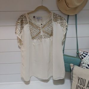 Beaded kimono sleeve top
